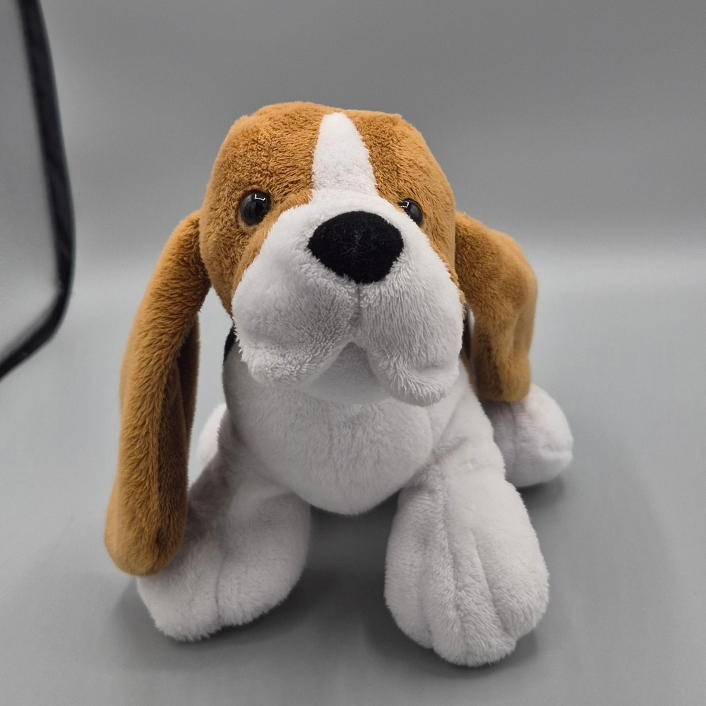 Ganz Webkinz Hound Dog Plush Stuffed Animal White Brown Black HM400 Beagle Puppy